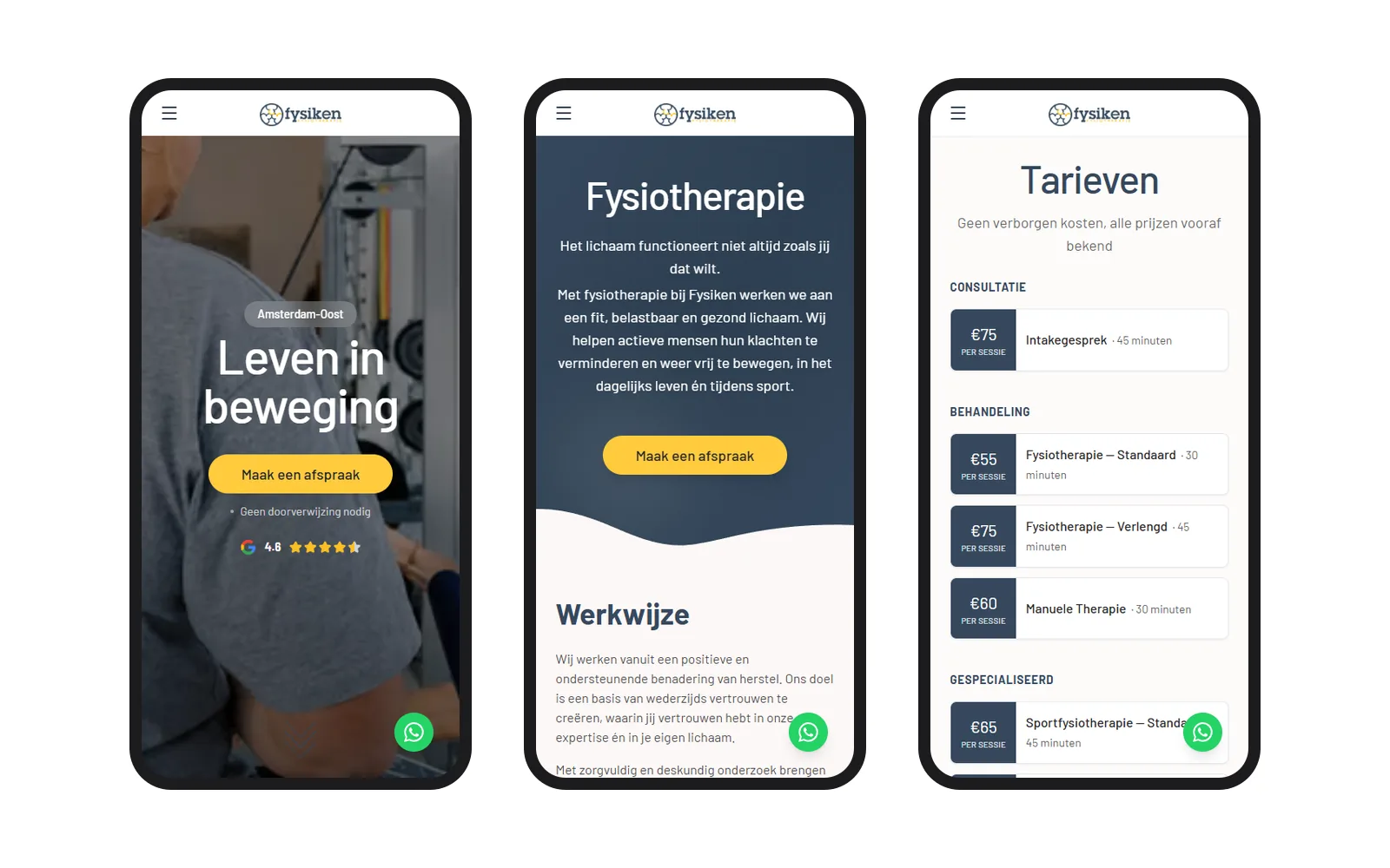 Fysiken mobiele weergave