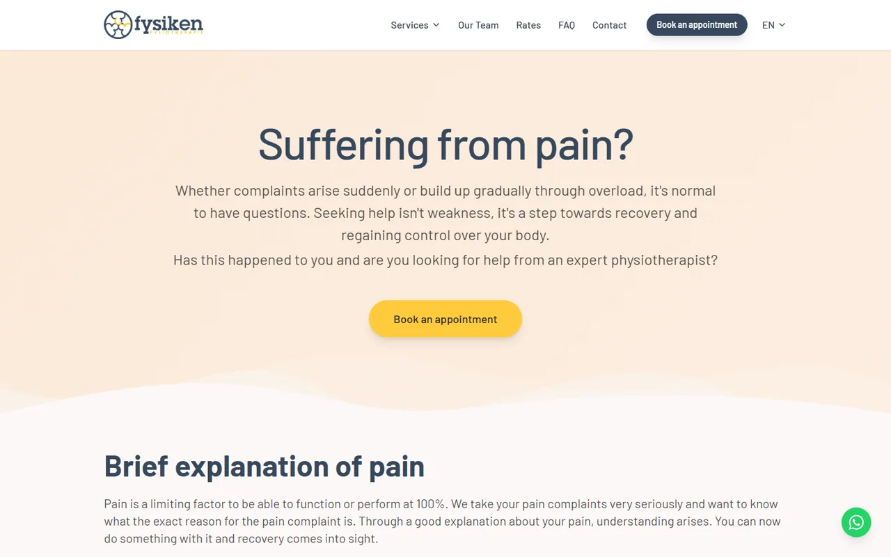 Fysiken pain treatment page