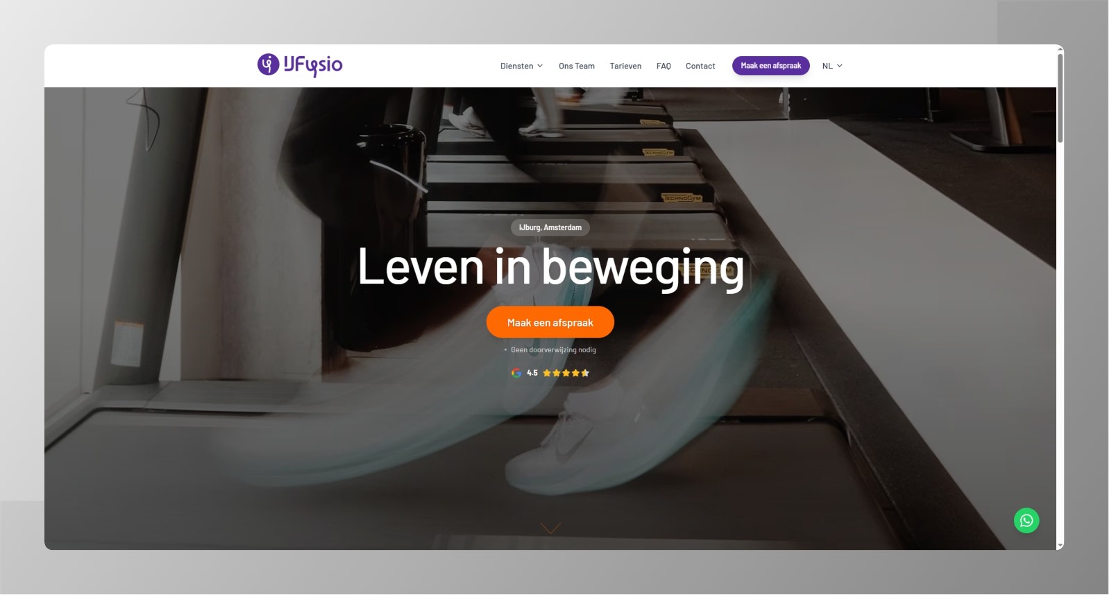 IJFysio homepage with hero section