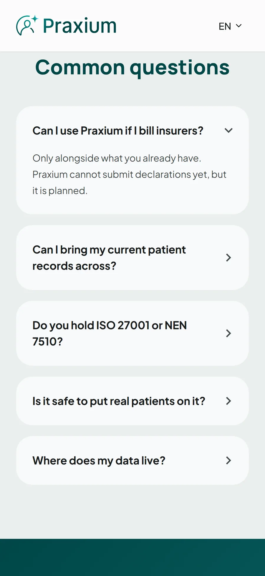 Praxium frequently asked questions on mobile